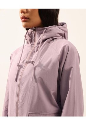 Chaqueta Rompevientos Oversize Con Capota Para Mujer Lila Atmos