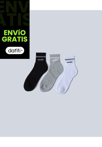 Pack X3 Medias Caña Media En Algodón  Para Hombre Surtido Atmos Atmos