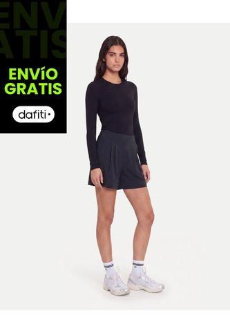 Camiseta Manga Larga Skimfit  Para Mujer Negro Atmos Atmos
