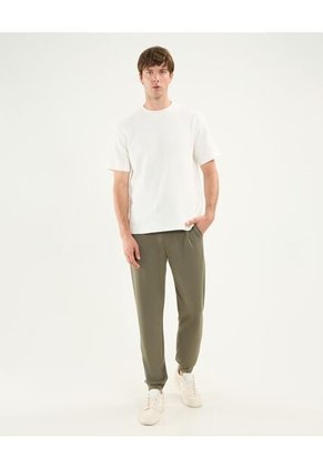 Camiseta Regular Fit Manga Corta Texturizada Para Hombre Blanco Atmos