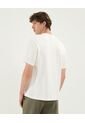 Camiseta Regular Fit Manga Corta Texturizada  Para Hombre Blanco Atmos de Atmos