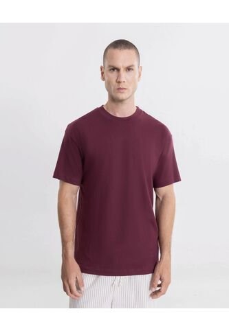 Camiseta  Para Hombre Manga Corta Cuello Redondo Color Vino Marca Atmos #32090277 Atmos