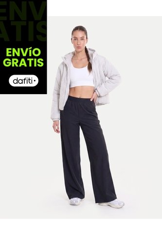 Chaqueta Acolchada Con Cortes Laterales  Para Mujer Gris Atmos Atmos