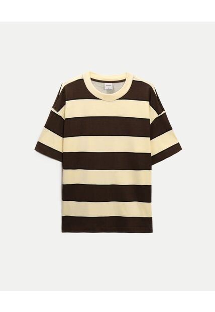 Camiseta Para Hombre Manga Corta Cuello Redondo Color Café Marca Atmos #32090253