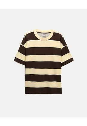 Camiseta Para Hombre Manga Corta Cuello Redondo Color Café Marca Atmos #32090253