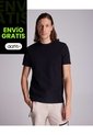 Camiseta Regular Fit Manga Corta Texturizada  Para Hombre Negro Atmos de Atmos
