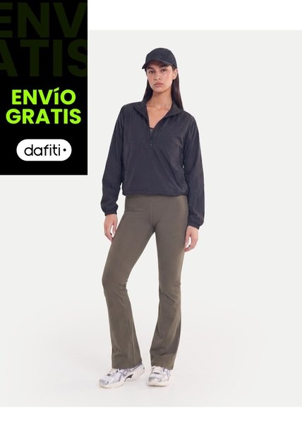 Chaqueta Rompevientos Cuello Alto  Para Mujer Negro Atmos