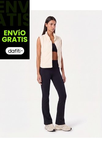Chaleco Acolchado Cuello Alto  Para Mujer Crema Atmos Atmos