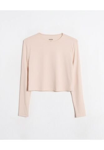 Camiseta  Para Mujer Manga Larga Cuello Redondo Color Beige Marca Atmos #31090344 Atmos