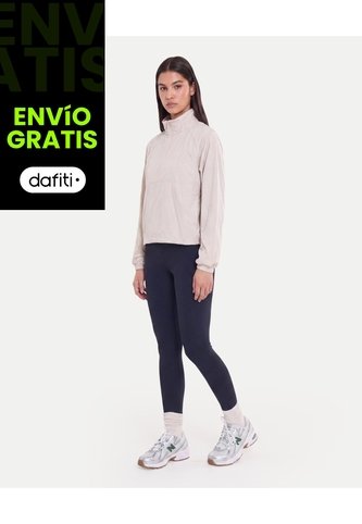 Chaqueta Rompevientos Cuello Alto  Para Mujer Crema Atmos Atmos