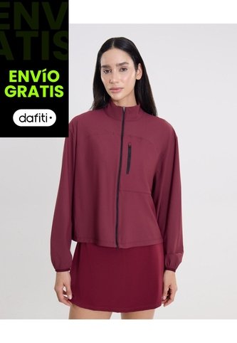 Chaqueta Full Zipper Hooka  Para Mujer Vino Atmos Atmos