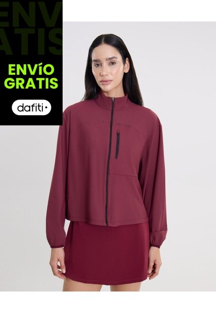 Chaqueta Full Zipper Hooka  Para Mujer Vino Atmos