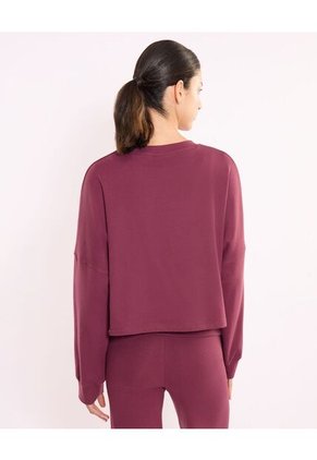 Buzo Cuello Redondo Amplio Lofi  Para Mujer Vino Atmos