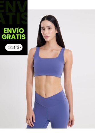 Top Soporte Medio Aerius Skin Plus  Para Mujer Azul Atmos Atmos