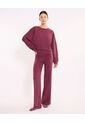 Pantalón Silueta Relajada Pretina Cruzada  Para Mujer Vino Atmos de Atmos