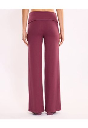 Pantalón Silueta Relajada Pretina Cruzada  Para Mujer Vino Atmos