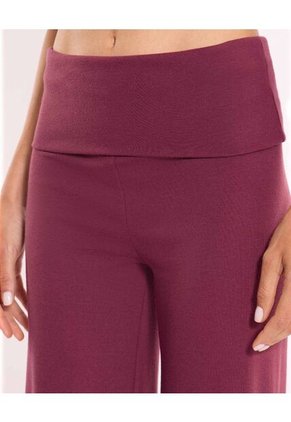 Pantalón Silueta Relajada Pretina Cruzada  Para Mujer Vino Atmos
