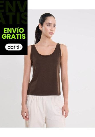 Camiseta Sin Mangas Ligera Plush  Para Mujer Café Atmos Atmos