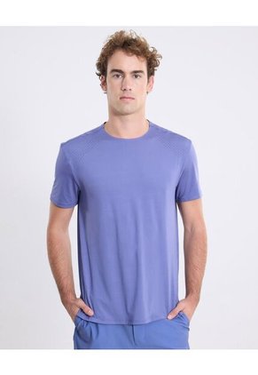Camiseta Corte Láser Regular Fit Para Hombre Azul Atmos