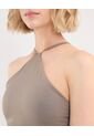 Top Con Cut Out  Para Mujer Café Atmos de Atmos