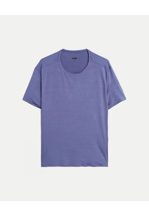 Camiseta Corte Láser Regular Fit Para Hombre Azul Atmos