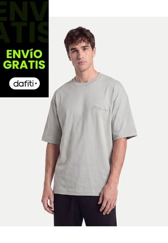 Camiseta Oversize Con Screen  Para Hombre Gris Atmos Atmos