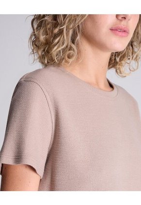 Camiseta Para Mujer Manga Corta Cuello Redondo Color Café Claro Marca Atmos #31090195