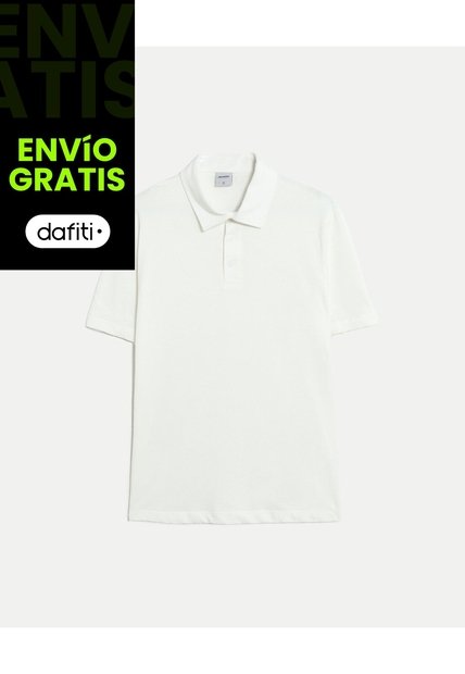 Polo Manga Corta Algodón  Para Hombre Blanco Atmos