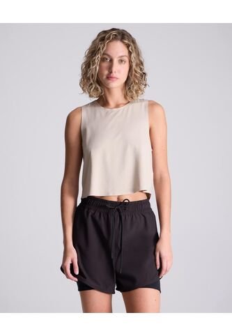 Camiseta Para Mujer Manga Sisa Cuello Redondo Color Beige Marca Atmos #31090182 Atmos