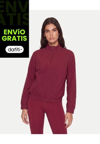 Chaqueta Deportiva Microperforada  Para Mujer Vino Atmos Atmos