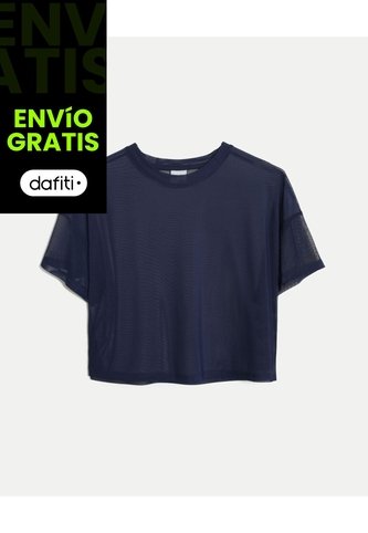Camiseta Manga Corta En Mesh  Para Mujer Azul Atmos Atmos
