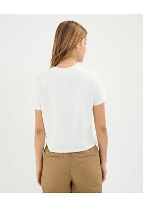 Camiseta Para Mujer Manga Corta Cuello Redondo Color Marfil Marca Atmos #31090011