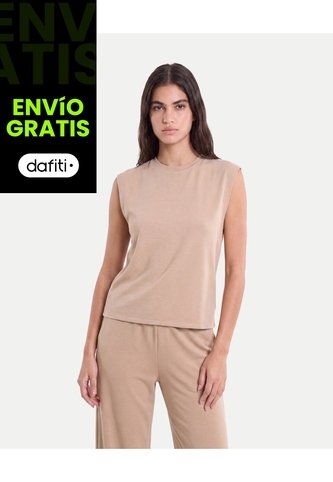 Camiseta Manga Sisa Amplia Plush  Para Mujer Crema Atmos Atmos