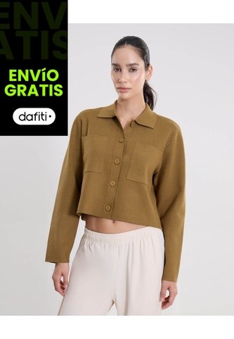 Saco Corto Abierto Con Bolsillos  Para Mujer Verde Atmos Atmos