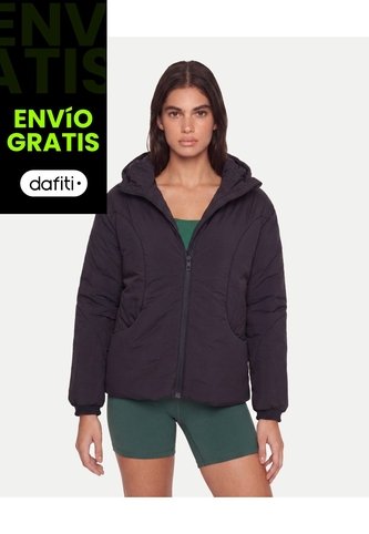Chaqueta Acolchada Con Cortes Laterales  Para Mujer Negro Atmos Atmos
