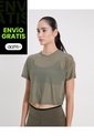 Camiseta Manga Corta En Mesh Para Mujer  Deportiva  Color Verde Marca Atmos de Atmos