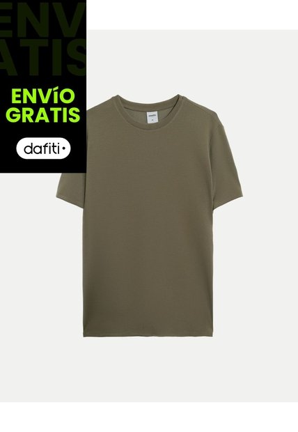 Camiseta Manga Corta Regular Fit Plush  Para Hombre Verde Atmos