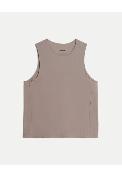 Camiseta Para Mujer Manga Sisa Cuello Redondo Color Mocca Marca Atmos #31090308