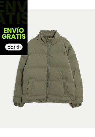 Chaqueta Acolchada Pu Cuello Alto  Para Hombre Verde Atmos Atmos