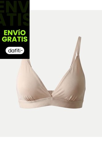Top Triangular Cruzado Microfibra X1 Para Mujer Crema Atmos Atmos