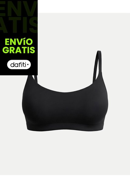 Top Triangular Cruzado Microfibra X1 Para Mujer Negro Atmos