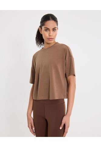 Camiseta Para Mujer Manga Corta Cuello Redondo Color Café Marca Atmos #31090285 Atmos