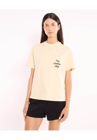 Camiseta Para Mujer Manga Corta Cuello Redondo Color Crema Marca Atmos #31090357 Atmos