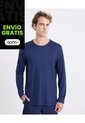 Camiseta Manga Larga Bonding Activo  Para Hombre Azul Atmos de Atmos