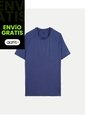 Camiseta Regular Fit Corte Angular  Para Hombre Azul Atmos de Atmos