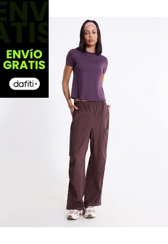 Camiseta Manga Corta Básica Training Con Bond Para Mujer  Deportiva  Color Morado Marca Atmos Atmos