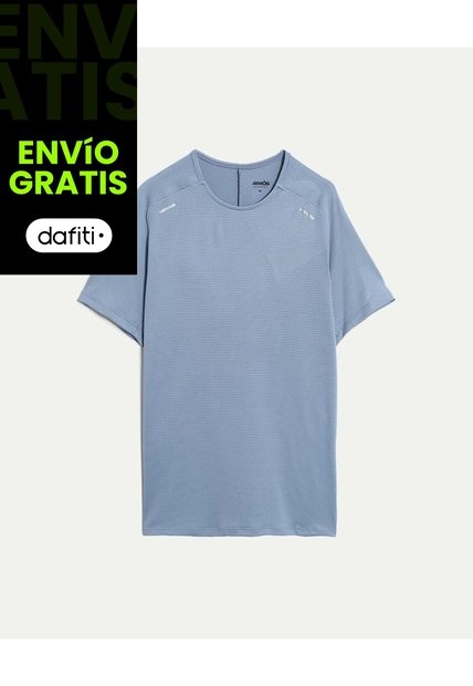 Camiseta Deportiva Texturizada  Para Hombre Azul Atmos