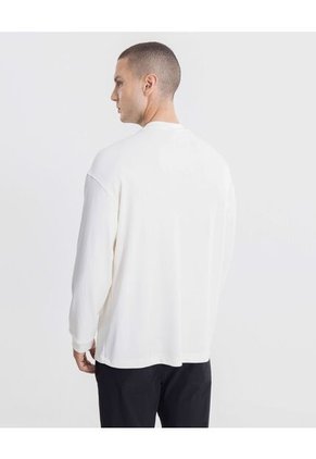 Camiseta Para Hombre Manga Larga Cuello Redondo Color Blanco Marca Atmos #32090294