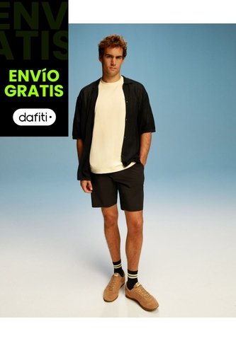 Polo Tejida Cuello Clásico  Para Hombre Azul Atmos Atmos