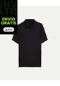 Polo Manga Corta Con Botones  Para Hombre Negro Atmos de Atmos